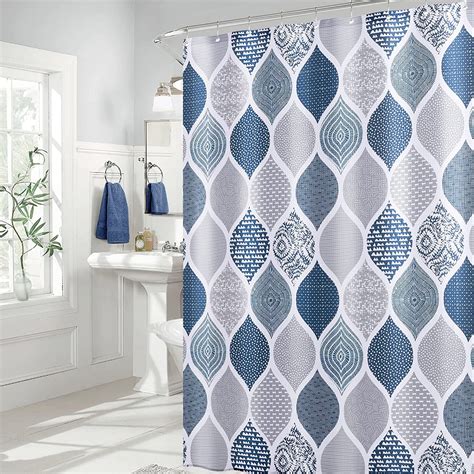 blue gray white shower curtain|grayish blue shower curtain.